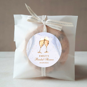 Champagne Brunch and Bubbly Bridal Shower Classic Round Sticker