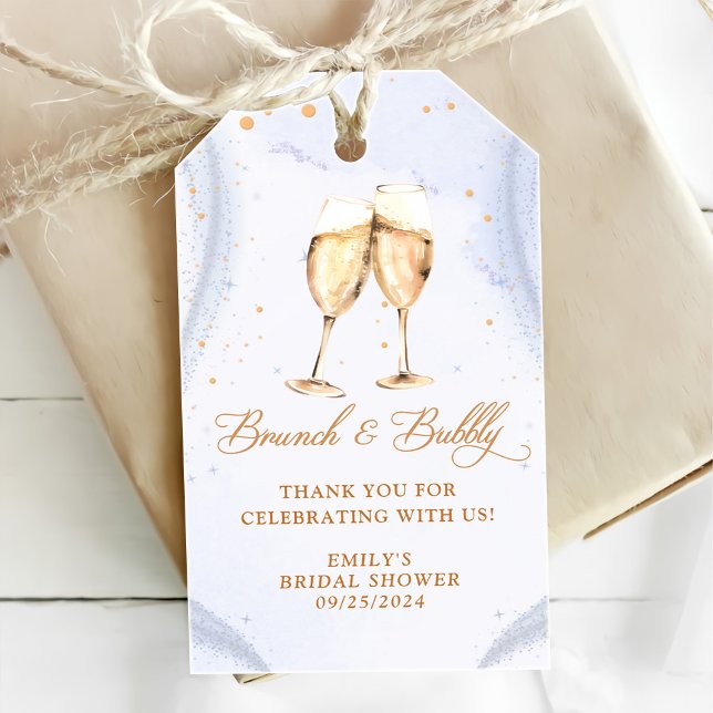 Champagne Brunch and Bubbly Bridal Shower Gift Tags (Creator Uploaded)