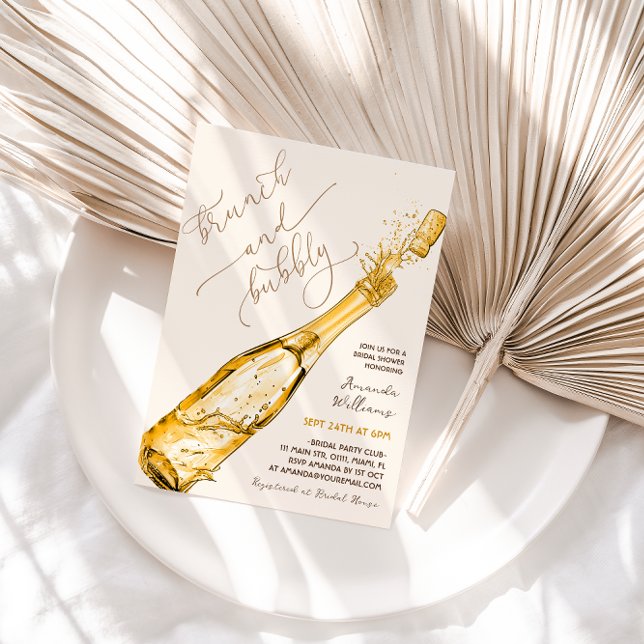 Champagne Brunch and Bubbly Bridal Shower Invitation (Creator Uploaded)