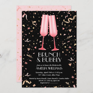 Champagne Brunch and Bubbly Bridal Shower Invites
