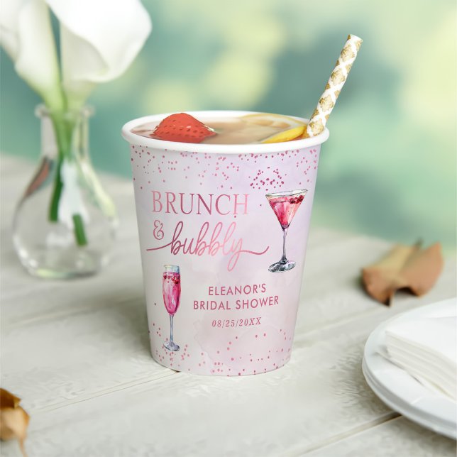 Champagne Brunch and Bubbly Bridal Shower Paper Cups (Creator Uploaded)