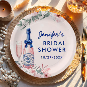 Champagne Brunch and Bubbly Bridal Shower Paper Plate