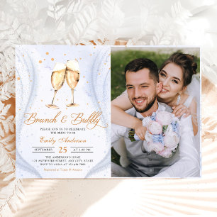Champagne Brunch and Bubbly Bridal Shower Photo Invitation