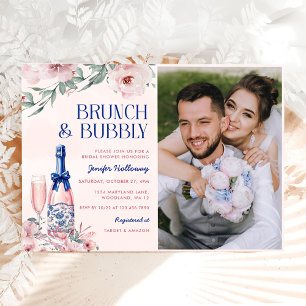 Champagne Brunch And Bubbly Bridal Shower Photo Invitation