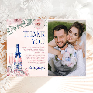 Champagne Brunch and Bubbly Bridal Shower Photo Thank You Card