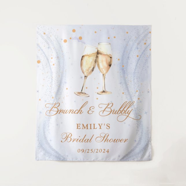 Champagne Brunch and Bubbly Bridal Shower Tapestry (Front)