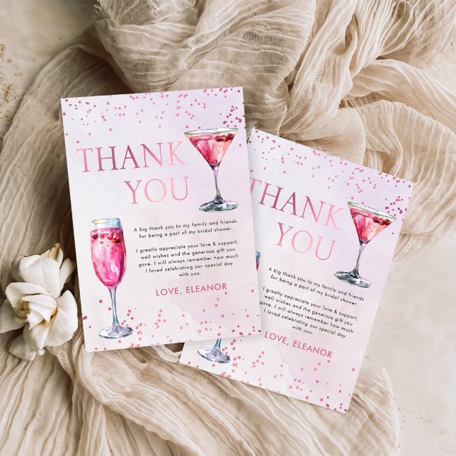 Champagne Brunch and Bubbly Bridal Shower Thank You Card (Creator Uploaded)