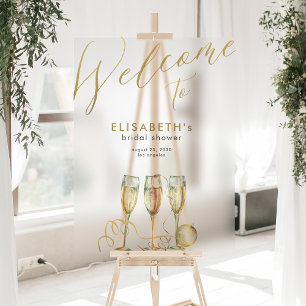 Champagne brunch and bubbly bridal shower welcome  acrylic sign