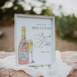 Champagne Brunch and Bubbly Bridal Shower Welcome Poster<br><div class="desc">Champagne Brunch Bridal Shower Welcome Poster. Most text is editable. Click Personalise to edit. Matching items in our store Cava Party Design.</div>