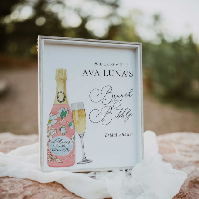 Champagne Brunch and Bubbly Bridal Shower Welcome Poster (Creator Uploaded)