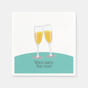 Champagne Brunch and Bubbly cheers birthday Napkin
