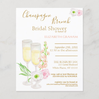 Champagne Brunch Bridal Shower Invitation Budget