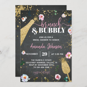 Champagne Brunch & Bubbly Bridal Shower Invitation