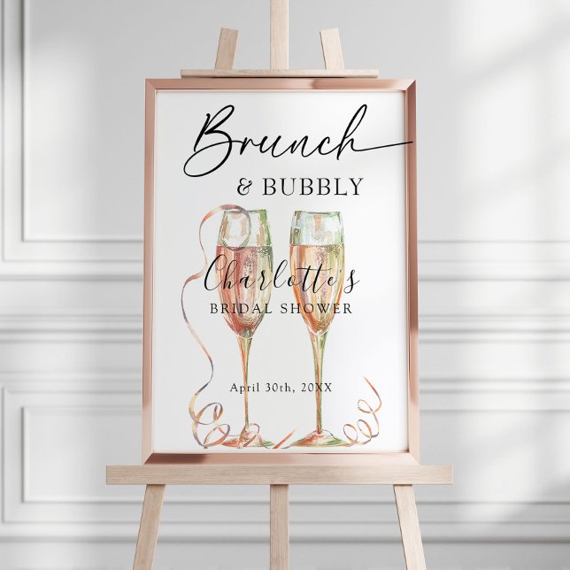 Champagne Brunch & Bubbly Bridal Shower Welcome Poster (Creator Uploaded)
