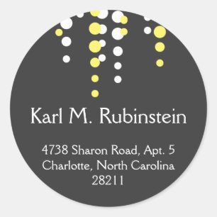 Champagne bubble grey modern chic address label