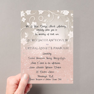 Champagne Bubbles Acrylic Wedding Invitation