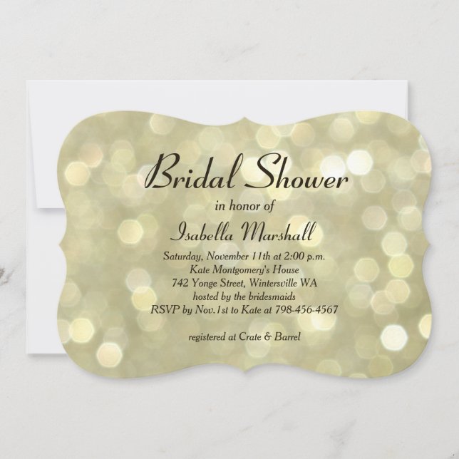 Champagne Bubbles Bridal Shower Invitation (Front)