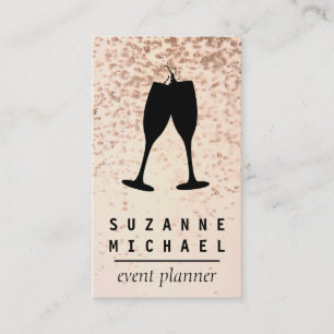 Champagne Bubbles   Cheers Business Card