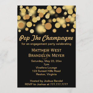 Champagne Bubbles Engagement Party Invitation