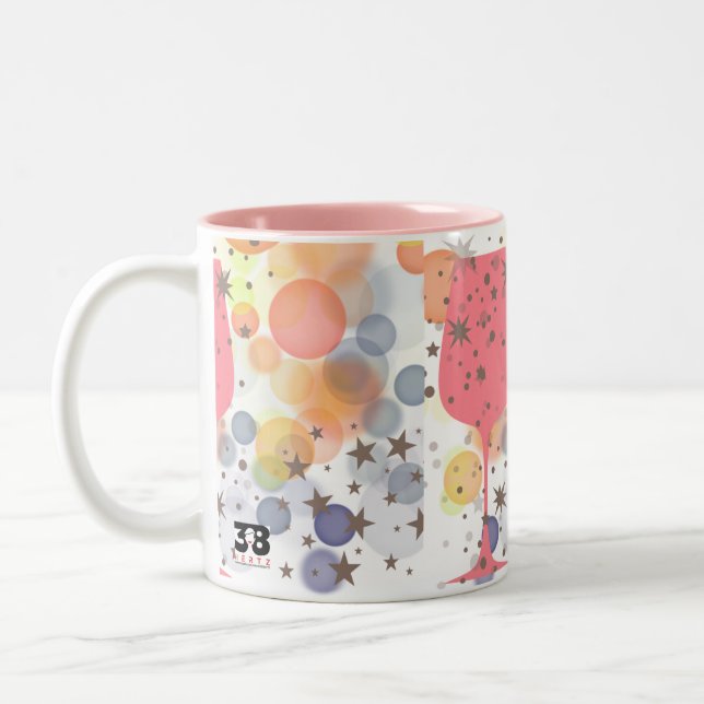Champagne Bubbles Two-Tone Coffee Mug (Left)