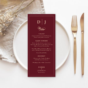 Champagne & Burgundy Elegant Luxury Wedding Menu