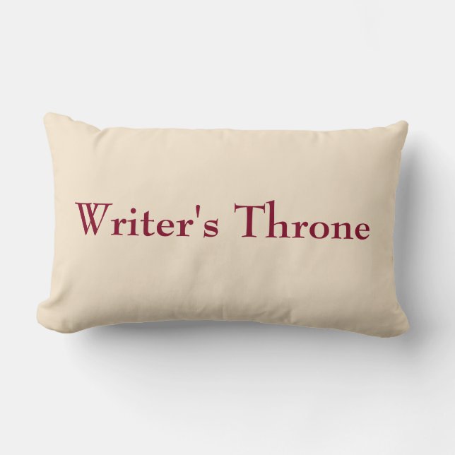 Champagne burgundy writer's cushion, writer's gift lumbar cushion (Front)