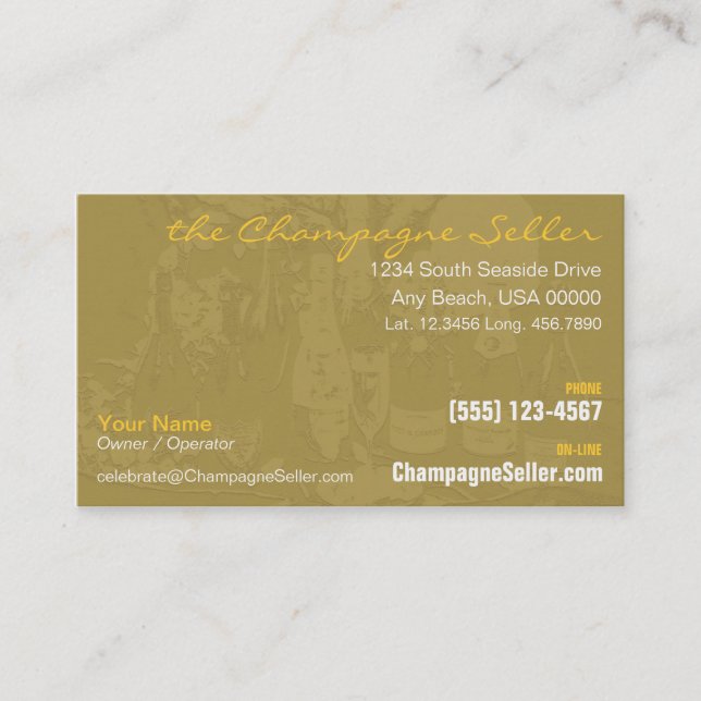 Champagne Business Card (Front)