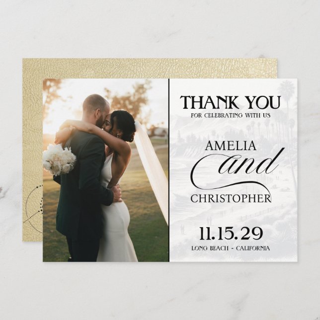 Champagne California Passport Thank You Card (Front/Back)