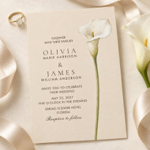 Champagne Calla Lily Wedding Invitation