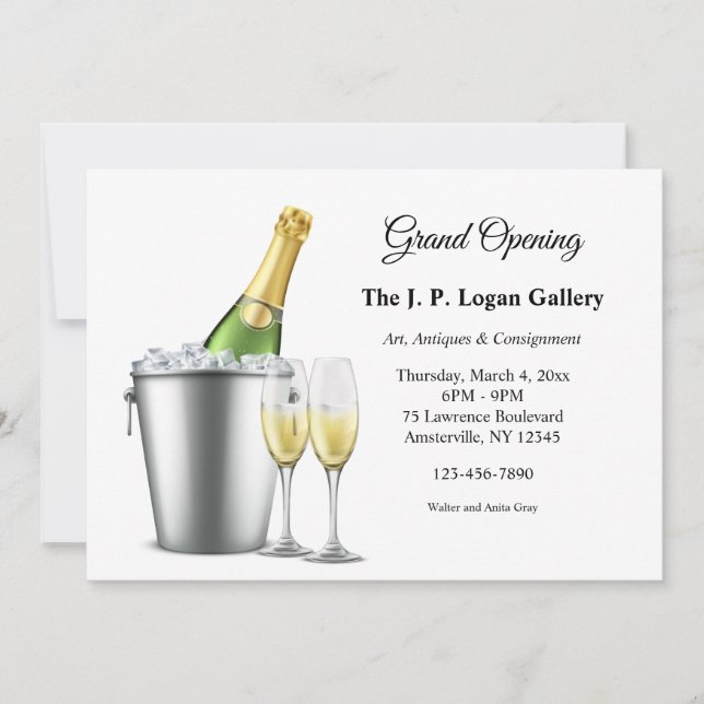 Champagne Celebration Invitation (Front)