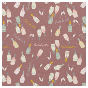 Champagne Celebrations on Maroon Fabric