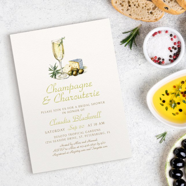 Champagne Charcuterie Bridal Shower Invitation (Creator Uploaded)
