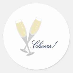 Champagne Cheers Classic Round Sticker