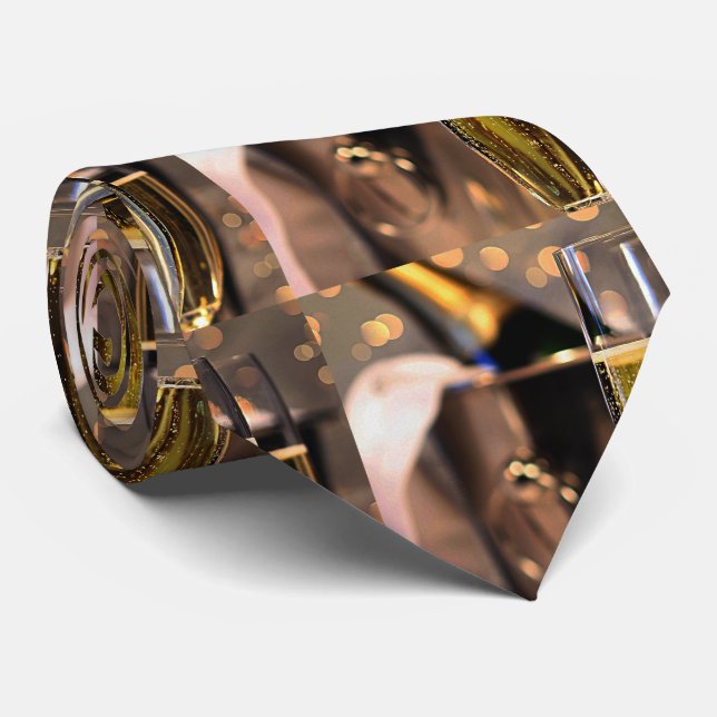 ***CHAMPAGNE CHRISTMAS & NEW YEAR*** TIE (Rolled)