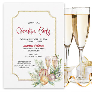 Champagne Christmas Party Invitation