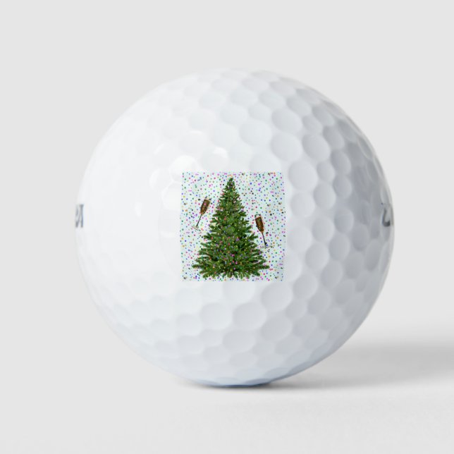 champagne christmas tree golf balls (Front)