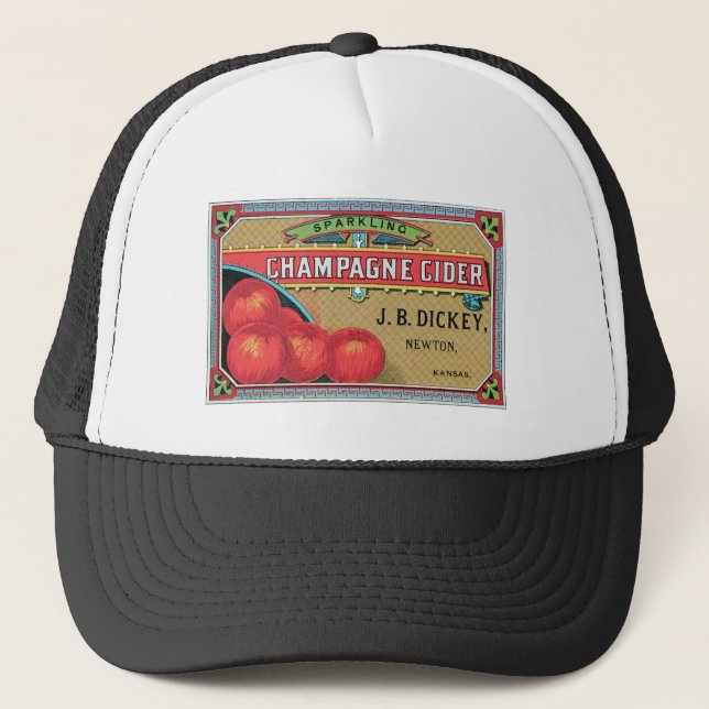 Champagne Cider Apples Crate Art Trucker Hat (Front)