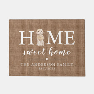 Champagne Cockapoo Home Sweet Home Doormat