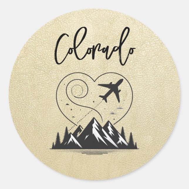 Champagne Colorado Passport  Classic Round Sticker (Front)