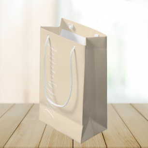 Champagne Colour Stylised Script Wedding Bridesmai Small Gift Bag