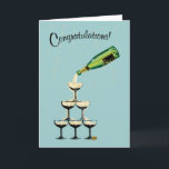 Champagne Congratulations card<br><div class="desc">Celebrate an engagement,  wedding,  anniversary,  or other special event with this cascading champagne tower.</div>