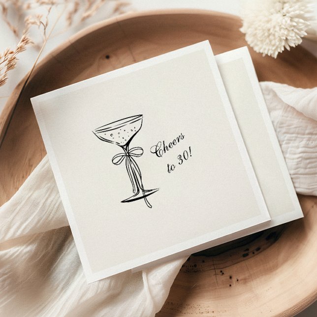 Champagne Coupe Cheers to Birthday Napkin (Creator Uploaded)