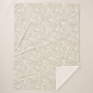 Champagne Cream Sand Glitter  Sherpa Blanket