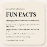 Champagne custom fun fact list Wedding Square Paper Coaster<br><div class="desc">Elevate your wedding coasters with a touch of personalisation and fun by choosing our Champagne Custom Fun Fact List Wedding Square Paper Coasters. These coasters offer a unique and memorable way to engage your guests and create conversation starters during your wedding reception. Personalise the coasters with a list of fun...</div>