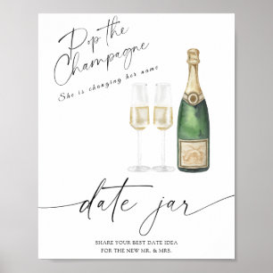 Champagne - date night ideas. Date jar bridal Poster