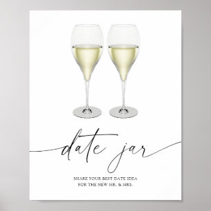 Champagne - date night ideas. Date jar bridal Poster