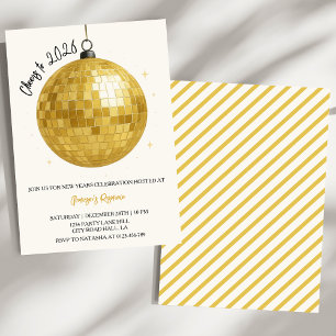 Champagne Disco Ball 2026 New Year Eve Invitation