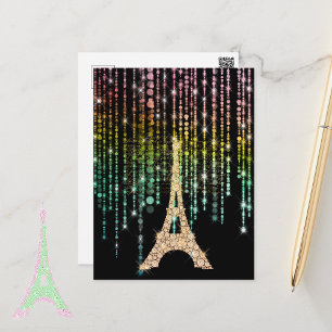 Champagne Eiffel Tower Postcard