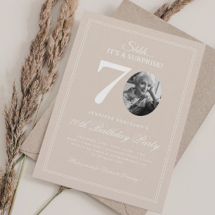 Champagne    Elegant Surprise 70th Birthday Party Invitation