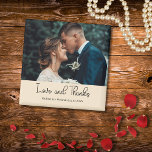 Champagne Elegant Wedding Love and Thanks Photo Magnet<br><div class="desc">Share your gratitude with this elegant Champagne “Love and Thanks” wedding magnet. The front features your favorite wedding photo along with your personalized names and date, creating a keepsake your guests will treasure. A perfect small thank-you gift that’s both stylish and meaningful ideal for fridges, boards, or any special place...</div>
